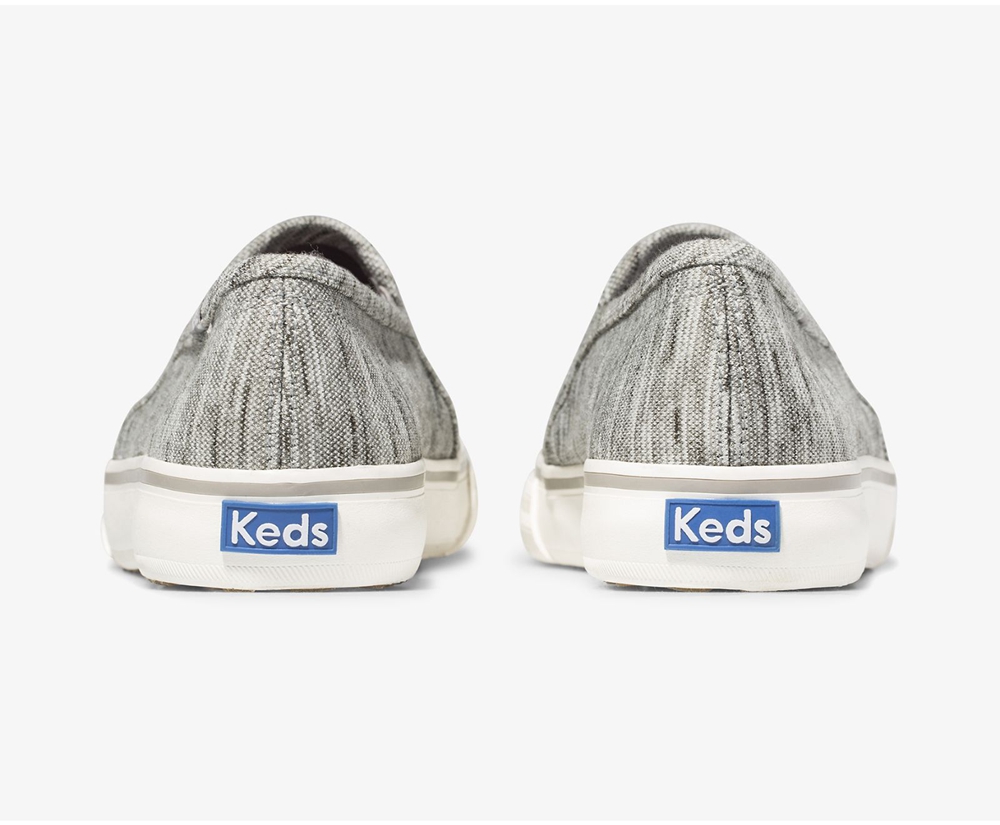 Slip Ons Keds Mujer Grises - Double Decker Heathered Stripe Knit - 3849-WVQEX